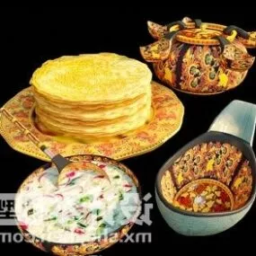 Realistic Dinning Food Set 3d model