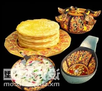 Realistic Dinning Food Set 3d model Realistic Dinning Food Set 3d model