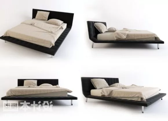 Home Double Bed Modernism 3d model Home Double Bed Modernism 3d model