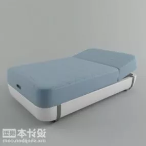 Single Bed Blue Color 3d model