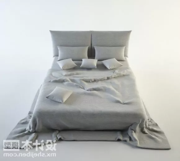 Realistic Style Of Double Bed 3d model Realistic Style Of Double Bed 3d model