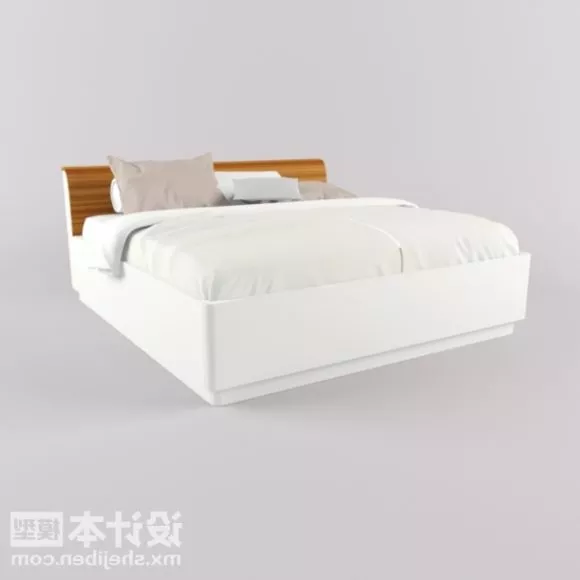 Double Bed With Nightstand Blanket 3d model