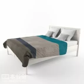 Elegant Double Bed Hotel Furniture 3d model