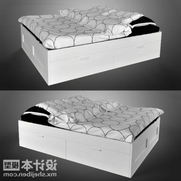 Basic Double Bed V1 3d model Basic Double Bed V1 3d model