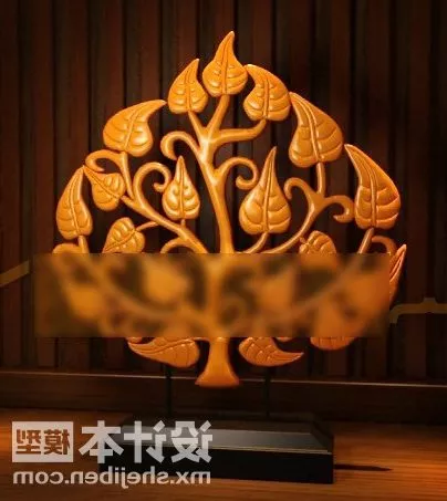 Art Vase Sculpture On Wood Stand 3d model