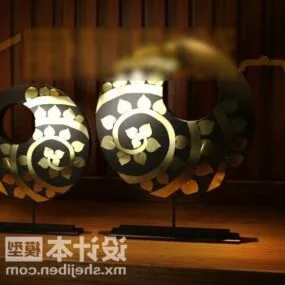 Trinket Golden Black Vase Decoration 3d model