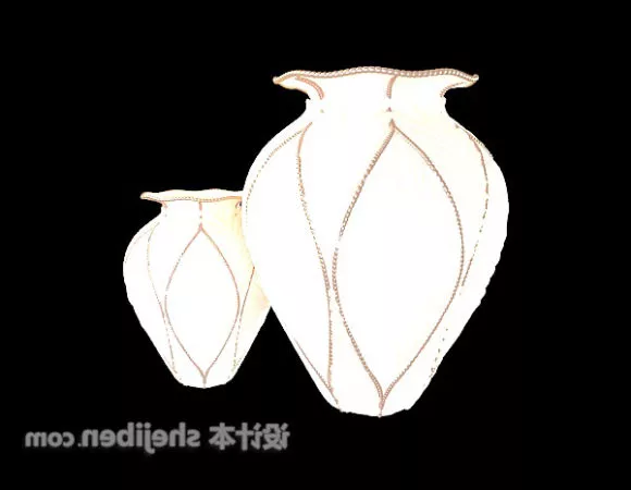 Vase Fern On Hanger 3d model
