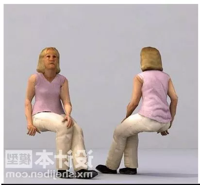 Woman Character Sitting Pose 3d model Woman Character Sitting Pose 3d model