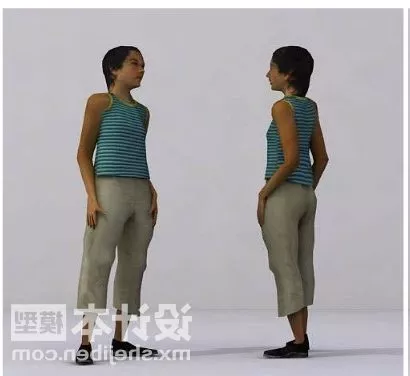 Basic Human Character Rope Tight 3d model