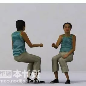 Woman Sitting 3d model