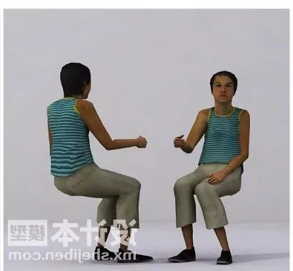 Woman Sitting 3d model Woman Sitting 3d model