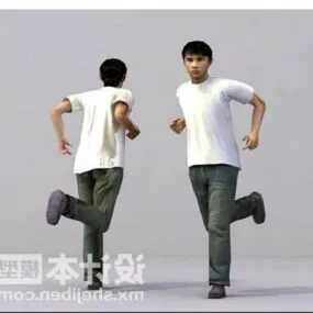 Teenager Man Running 3d model