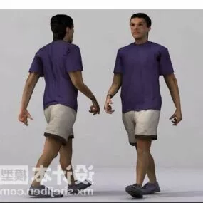 Young Men Walking 3d model