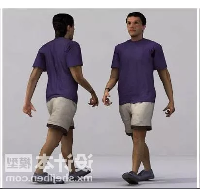 Young Men Walking 3d model Young Men Walking 3d model