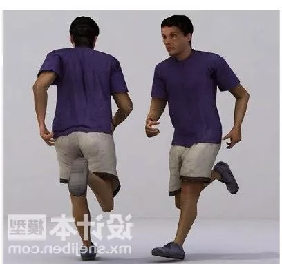 Young Men Running 3d model Young Men Running 3d model
