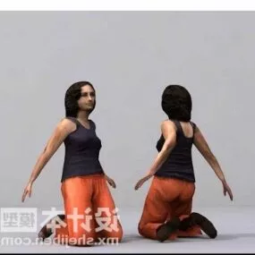 Fashion Woman In Exercising Pose 3d model