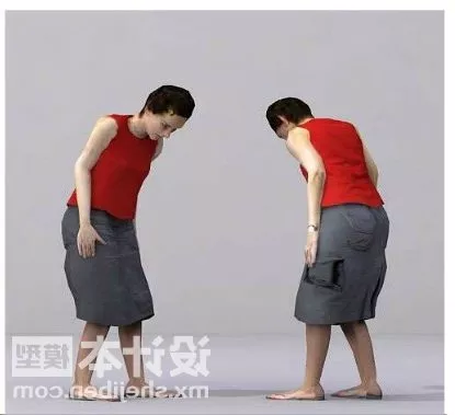 Woman Character Looking Pose 3d model Woman Character Looking Pose 3d model
