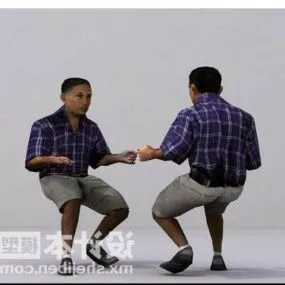 Male Sitting 3d model