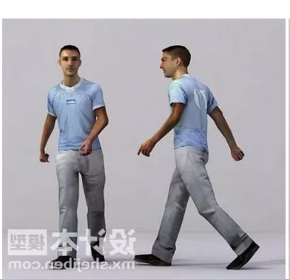 Teenager Walking Pose Character 3d model Teenager Walking Pose Character 3d model