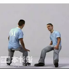 Teenager Sitting Pose Character 3d model