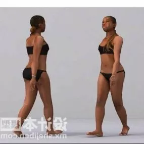 Bikini Woman Walking Character 3d model