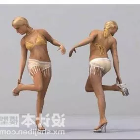 Bikini Woman Character Standing Pose 3d model