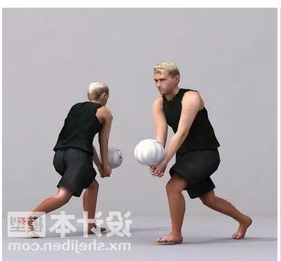 Man Playing Volleyball Sport 3d model Man Playing Volleyball Sport 3d model