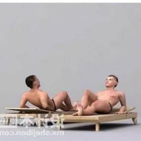 Man Character Sunbathing 3d model