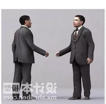 Businessman Handshake Character 3d model Businessman Handshake Character 3d model