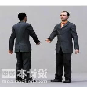Black Suit Man Walking Character 3d model