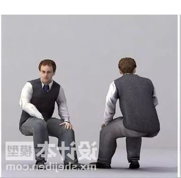 Man With Dynamic Hair Collider 3d model