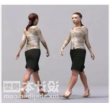 Staff Woman Character 3d model Staff Woman Character 3d model