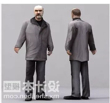 Old Man Standing Pose 3d model Old Man Standing Pose 3d model