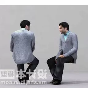 Staff Man Sitting 3d model