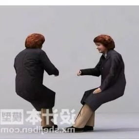Middle Age Woman Sitting 3d model