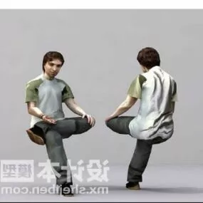 Young Man In Sitting Pose 3d model