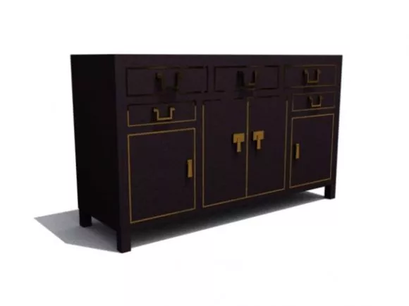 Modern Tv Table Curved Edge 3d model