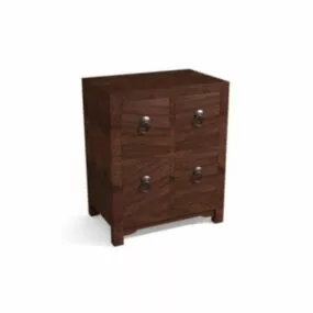 Cabinet With Brass Handle 3d model