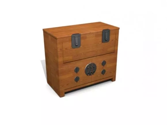 Cabinet With Steel Handle 3d model Cabinet With Steel Handle 3d model