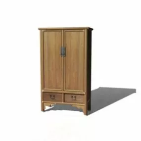 Indochina Cabinet Yellow Wood 3d model