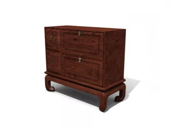 Shoe Cabinet With Drawers Brown Wood 3d model