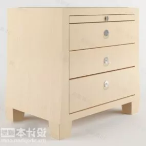 Bedside Table Ash Wooden Furniture 3d model