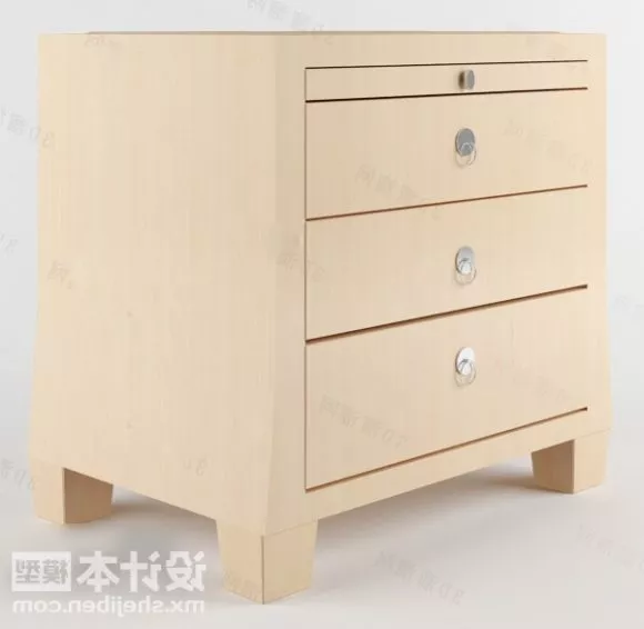Bedside Table Ash Wooden Furniture 3d model Bedside Table Ash Wooden Furniture 3d model