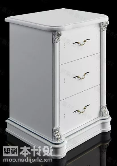 Classic White Bedside Table Wooden Furniture 3d model Classic White Bedside Table Wooden Furniture 3d model