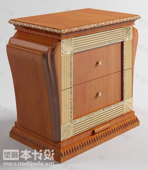 Bedside Table With Nightstand 3d model