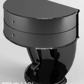 Luxurious Bedside Table Black Painted 3d model