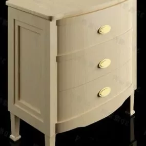 Hotel Bedside Table Wooden Furniture 3d model