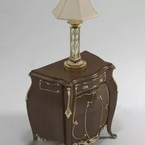 Antique Bedside Table Bedroom Furniture 3d model