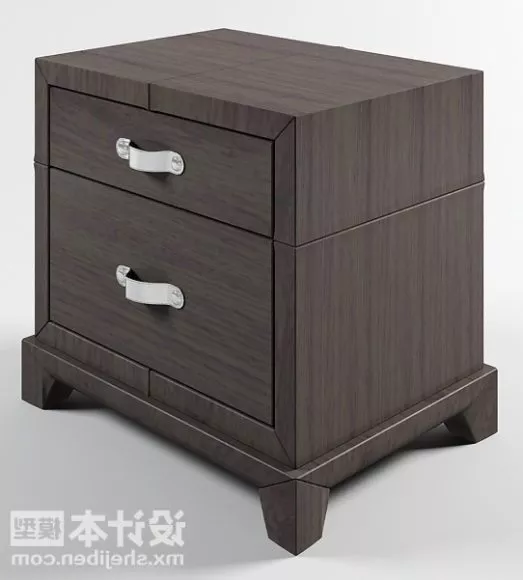 Bedside Table Brown Wooden Furniture 3d model Bedside Table Brown Wooden Furniture 3d model