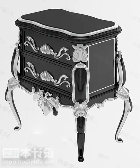Executive Office Desk And Cabinet 3d model